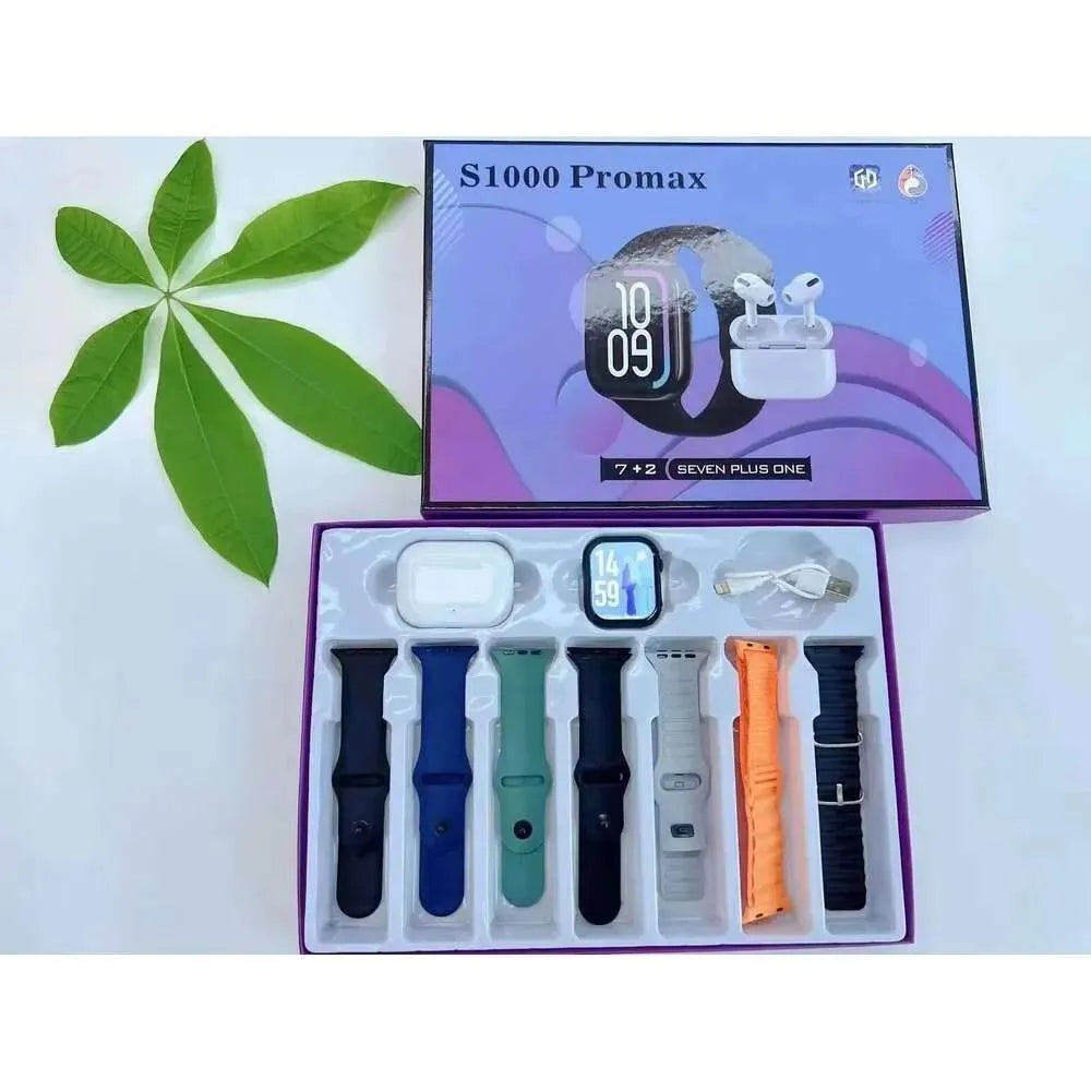 Premium Smartwatch With 7 Interchangeable Straps Included