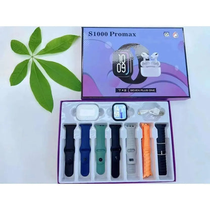 Premium Smartwatch With 7 Interchangeable Straps Included