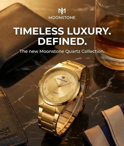 Men's Watch-Men’s Classic Gold Quartz Watch – Stylish Everyday Wear