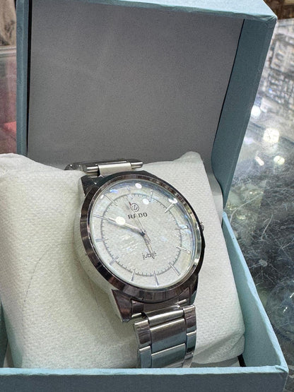 Men's Silver Chain Strap Quartz Watch - 1 Pc Chronograph & Water Resistant